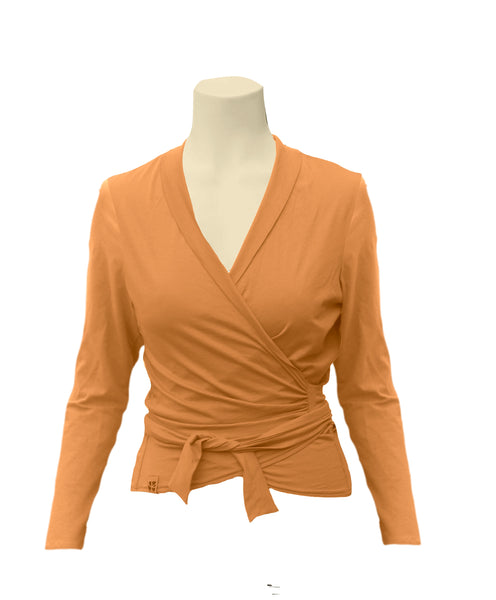 Wikkelvest van organische katoenen tricot / wrap cardigan of organic jersey