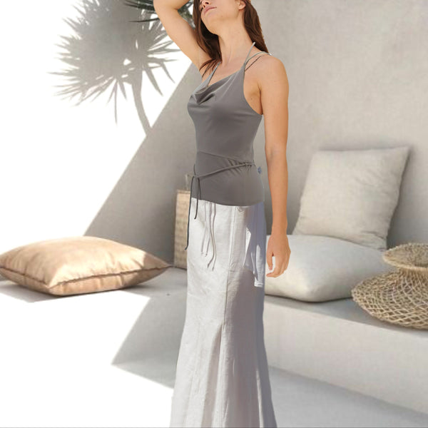 hemdje met drape hals  / camisole with draped neck