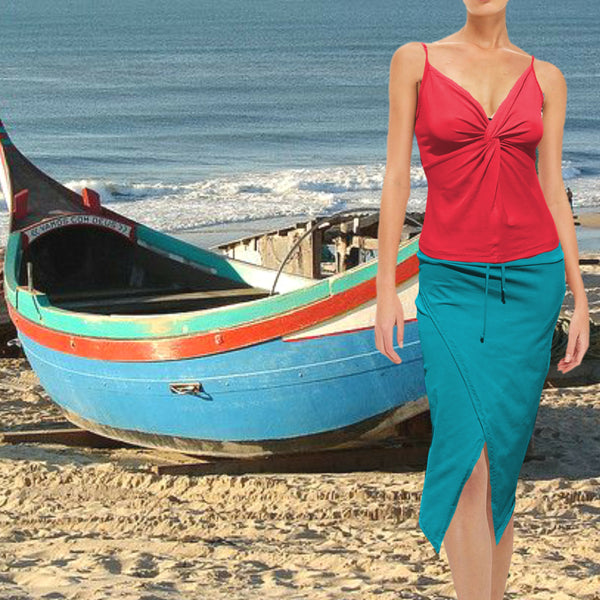 Midi koker rok in biologische katoen /midi pencil skirt in organic cotton
