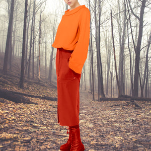 A-lijn sweater met boothals van soft sweat bio katoen /A-line sweater with boatneck made of soft sweat organic cotton