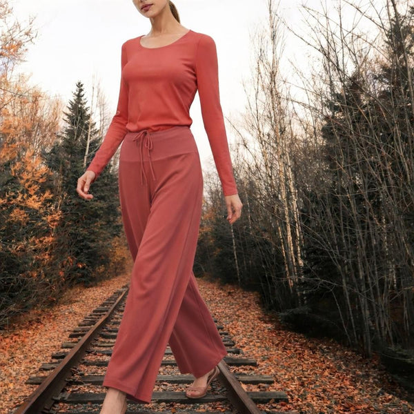 Basic palazzo broek van organische katoen/ organic cotton yoga pants