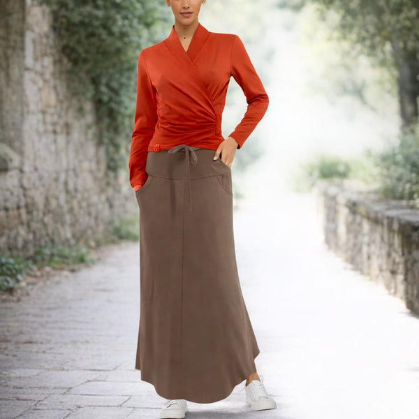 Wikkelvest van organische katoenen tricot / wrap cardigan of organic jersey