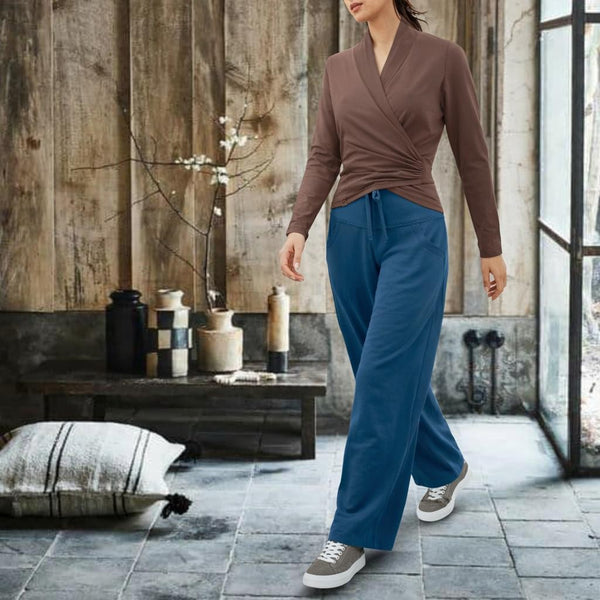 Wikkelvest van organische katoenen tricot / wrap cardigan of organic jersey