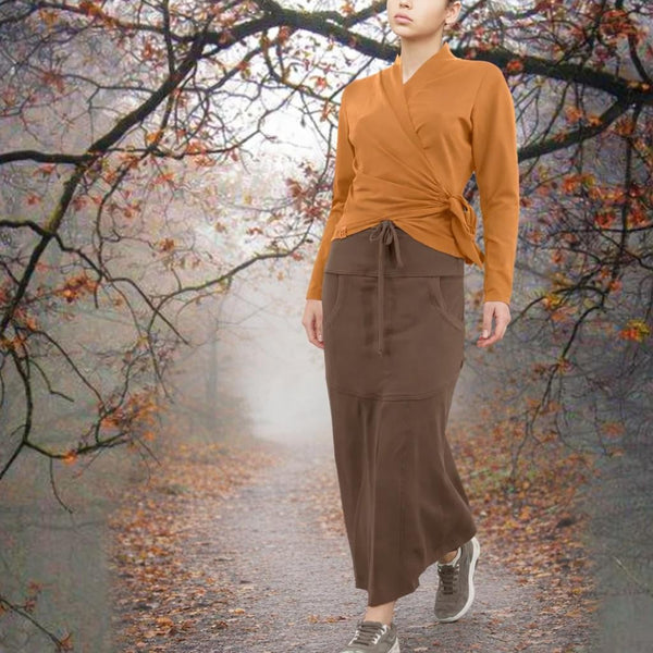 Wikkelvest van organische katoenen tricot / wrap cardigan of organic jersey