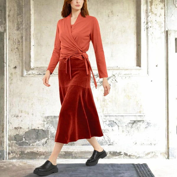 Wikkelvest van organische katoenen tricot / wrap cardigan of organic jersey