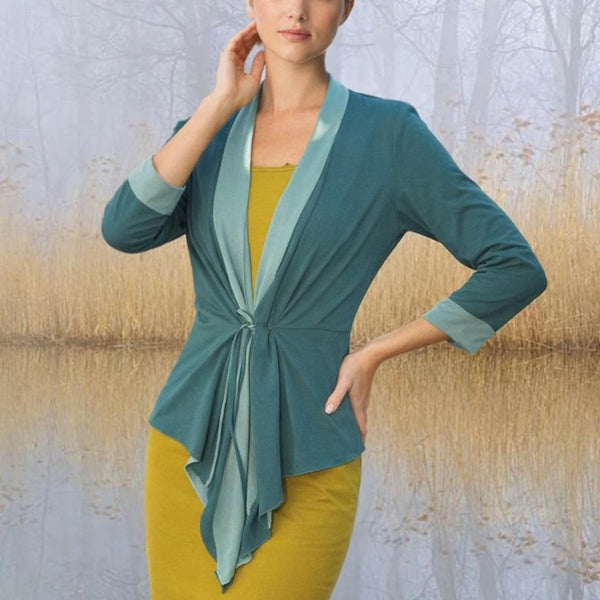 reversable vest biologische katoen / reversable organic cotton cardigan