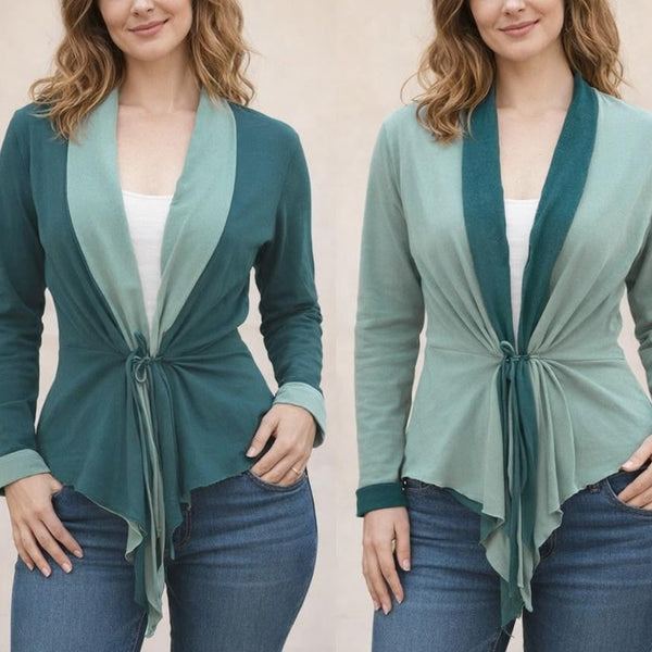 reversable vest biologische katoen / reversable organic cotton cardigan