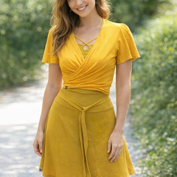 Knoop bolero met vlindermouwtje / Wrap bolero