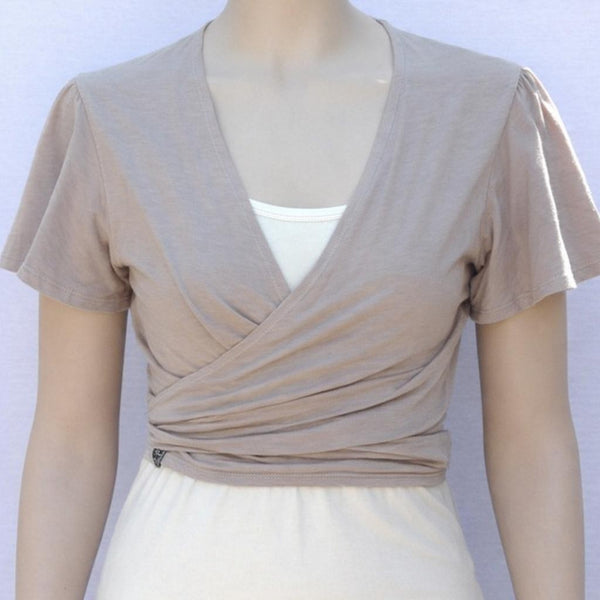 Knoop bolero met vlindermouwtje / Wrap bolero