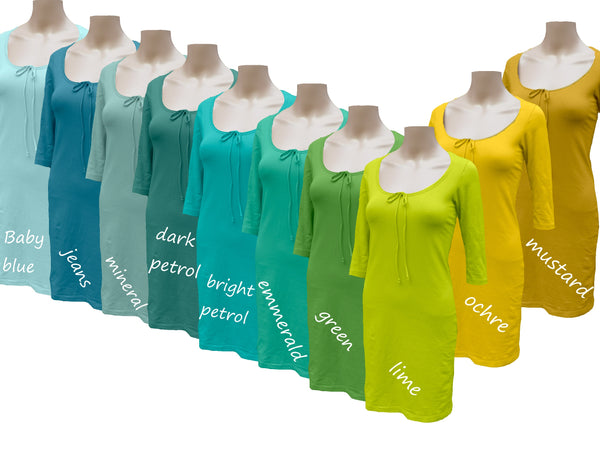 T shirt tube jurkje organische katoen (A) / organic cotton basic t shirt pencil dress