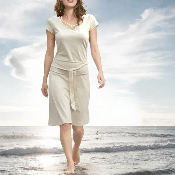 tricot jurkje met bijzondere hals / jersey dress with beautiful neckline