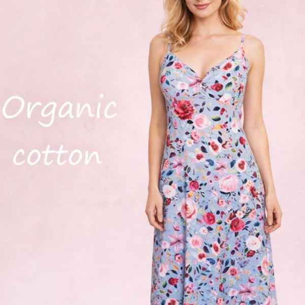 flower slipp dress van biologische katoen / flower slipp dress of organic cotton