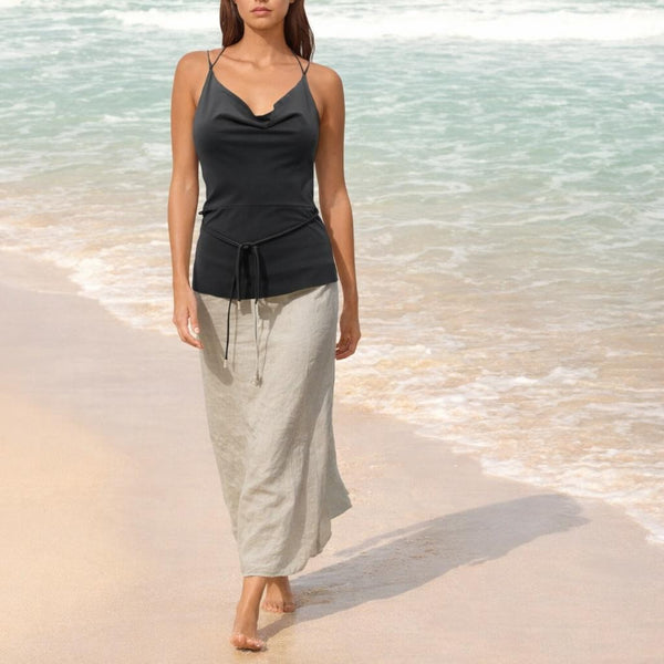 hemdje met drape hals  / camisole with draped neck