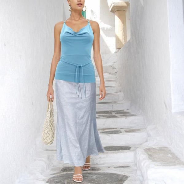 hemdje met drape hals  / camisole with draped neck