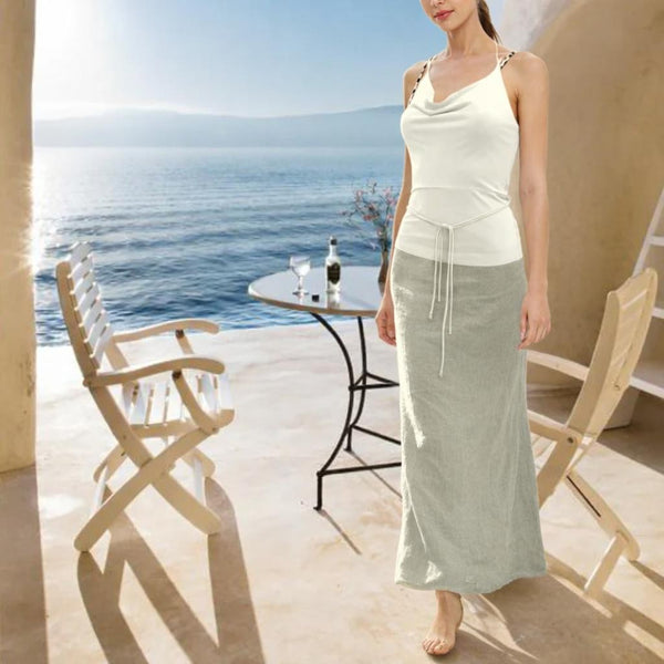 hemdje met drape hals  / camisole with draped neck