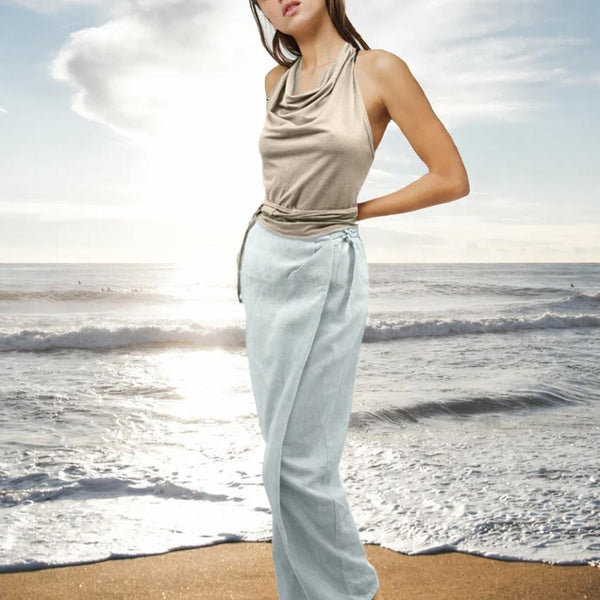 Wikkel top in bio katoenen slubtricot / wrap top in organic cotton  slub jersey
