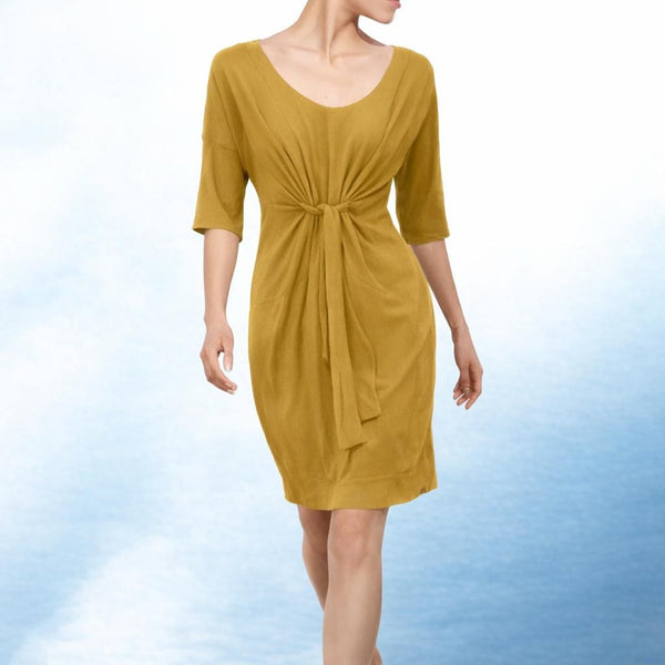 tuniek jurk met taille knoop / tunic dress with knot in the waist