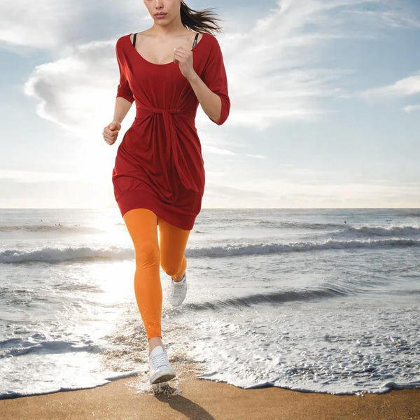 tuniek jurk met taille knoop / tunic dress with knot in the waist