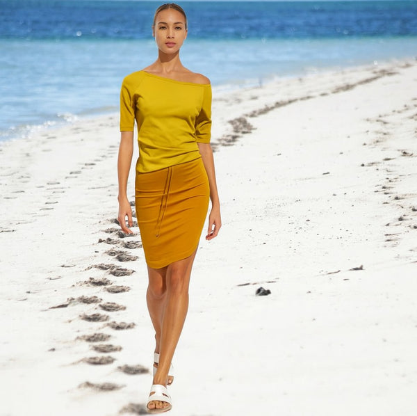 Basic organic tricot koker rokje / jersey pencil skirt