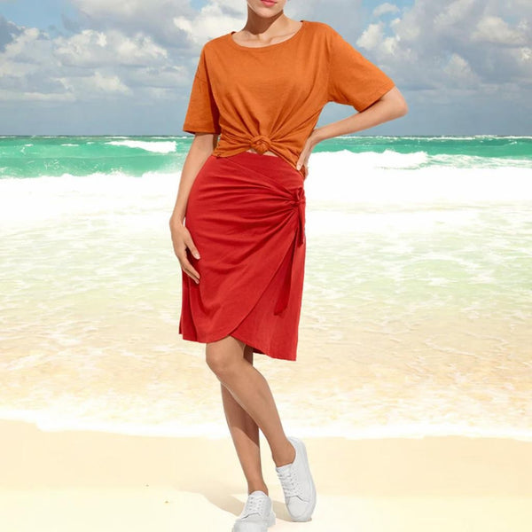 biologisch katoenen overslag rok / wrap skirt of organic cotton