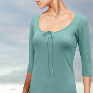 T shirt biologische katoen met 3/4 mouwtje / organic cotton basic t shirt , 3/4 sleeves