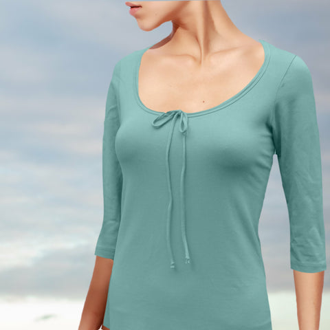 T shirt biologische katoen met 3/4 mouwtje / organic cotton basic t shirt , 3/4 sleeves