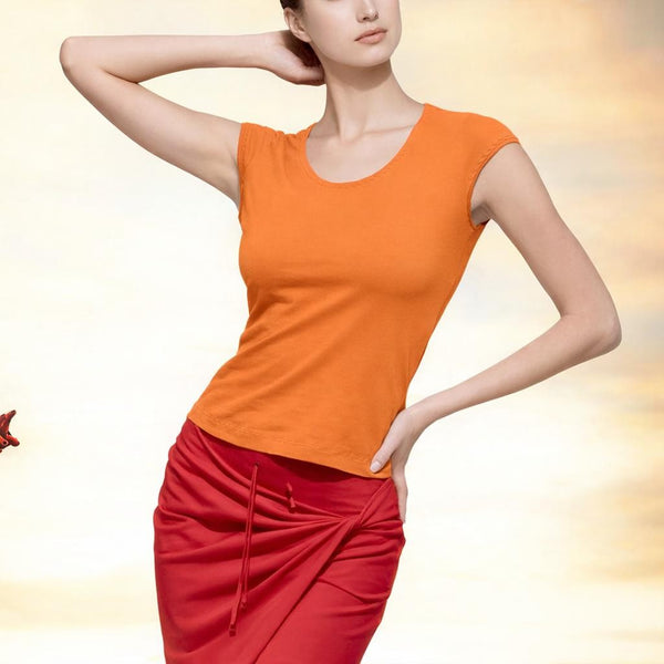 shirt organische katoen met kapmoutje/ organic cotton T shirt