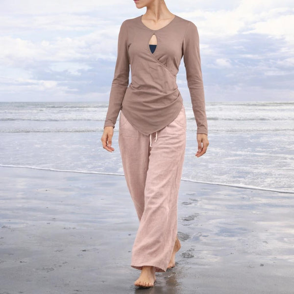 Shirt met overslag (ronde  hals)/ Shirt with wrap (deep round neck)