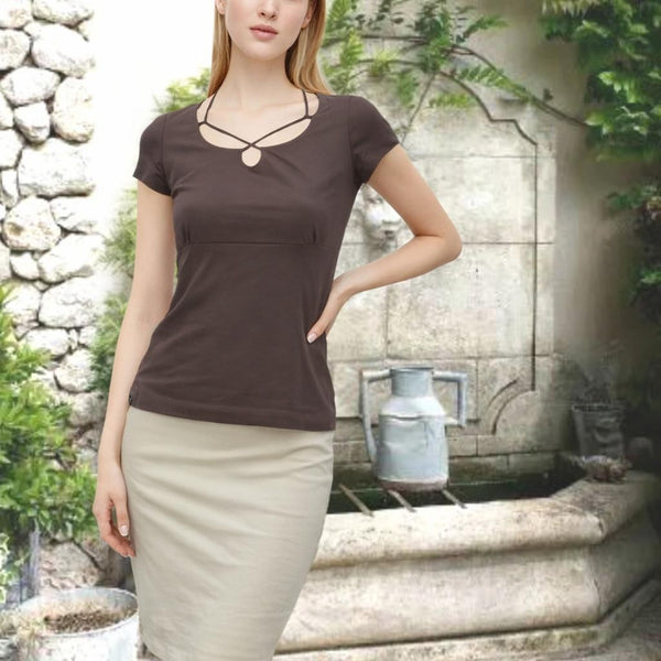 Shirt met halskoordjes /  string top organic cotton