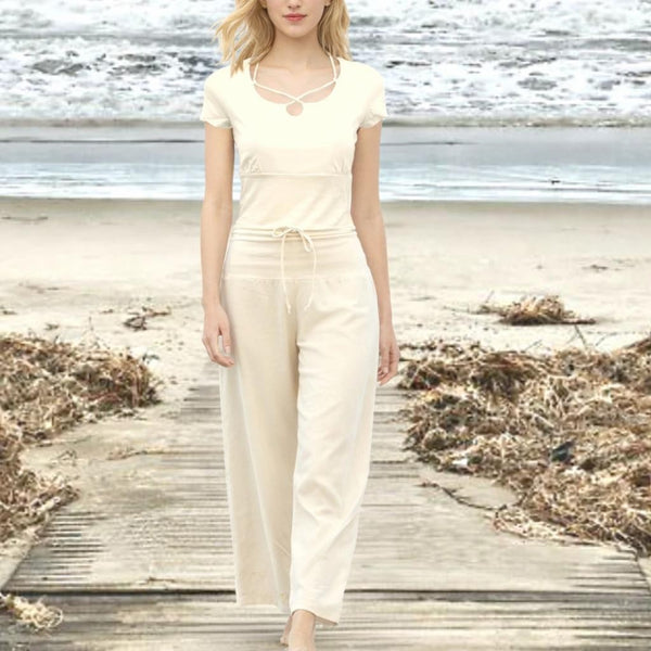 Shirt met halskoordjes /  string top organic cotton