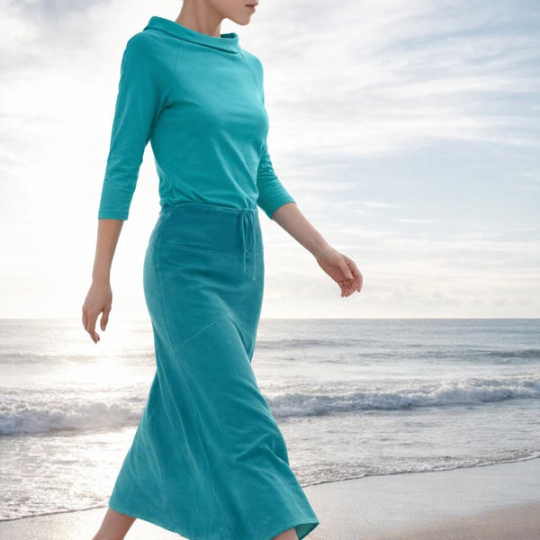 Vintage shirt met boothals rolkraag / Vintage shirt with boatneck collar