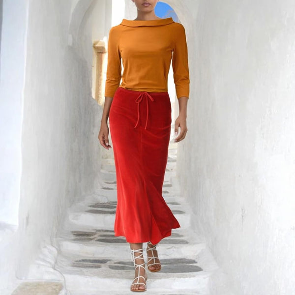 Vintage shirt met boothals rolkraag / Vintage shirt with boatneck collar