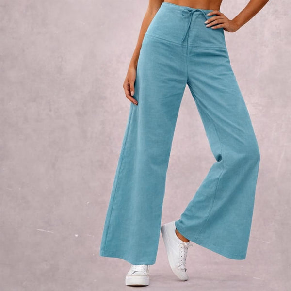 Linnen broek "flared leg", Linen pants flared leg