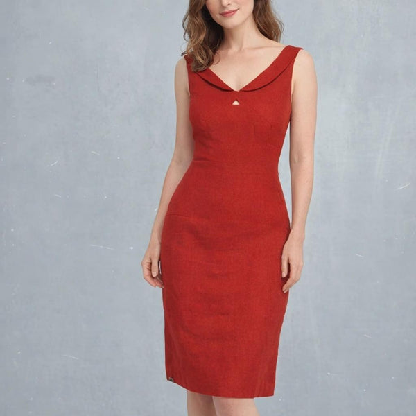 linnen retro jurkje / retro designed linen dress