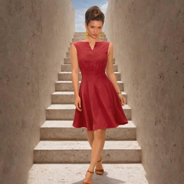 linnen jurkje met zwierige rok / organic linen swing dress,