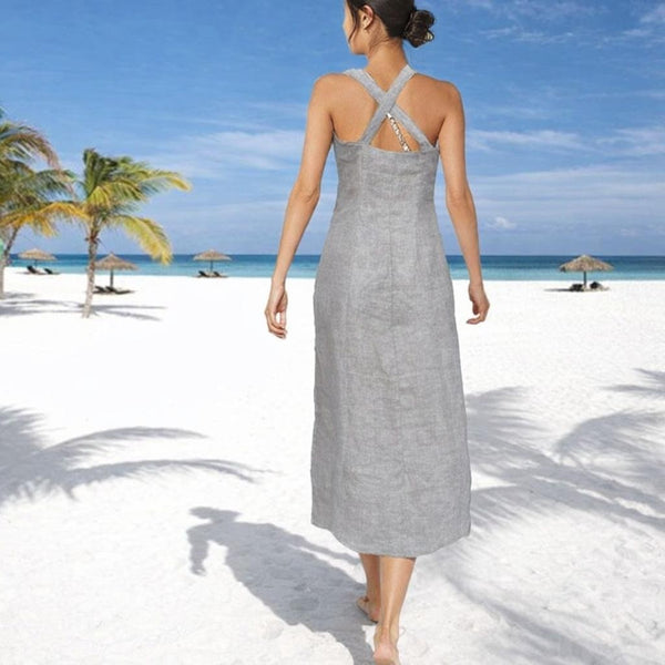 lange linnen overgooier / American jumper dress