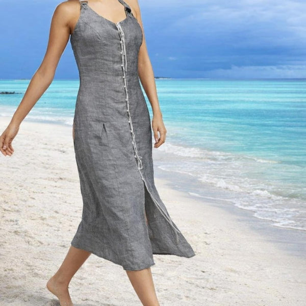 lange linnen overgooier / American jumper dress