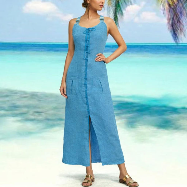 lange linnen overgooier / American jumper dress