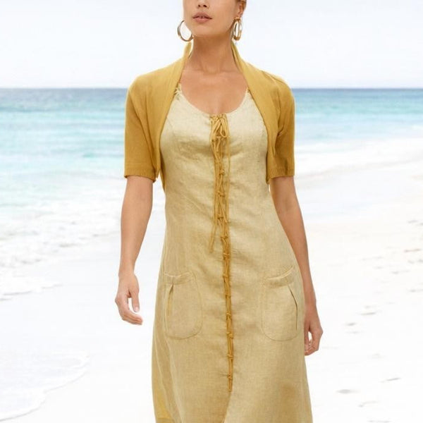 lange linnen overgooier / American jumper dress