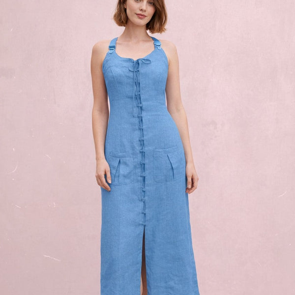 lange linnen overgooier / American jumper dress