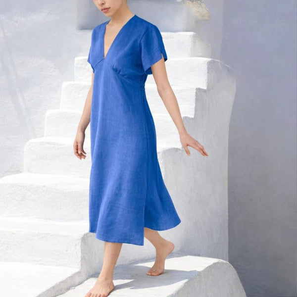 Zomers jurkje in linnen-katoen mix/  summery dress in linen-cotton mix