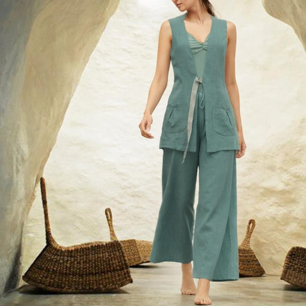 Mouwloos linnen colbert , Sleeveless linen jacket