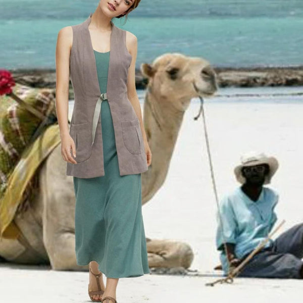 Mouwloos linnen colbert , Sleeveless linen jacket