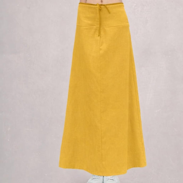 Maxi rok van gewassen linnen,  maxi skirt made of washed linen