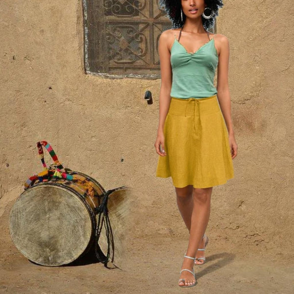 klokrokje van gewassen linnen,  billowing skirt made of washed linen