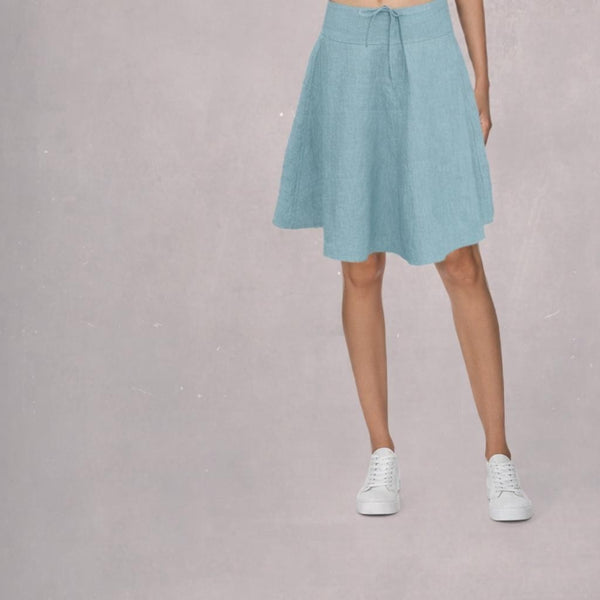 klokrokje van gewassen linnen,  billowing skirt made of washed linen