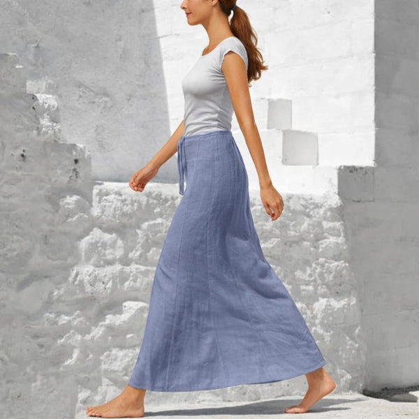 lange linnen A-lijn rok / organic linen A-line maxi skirt