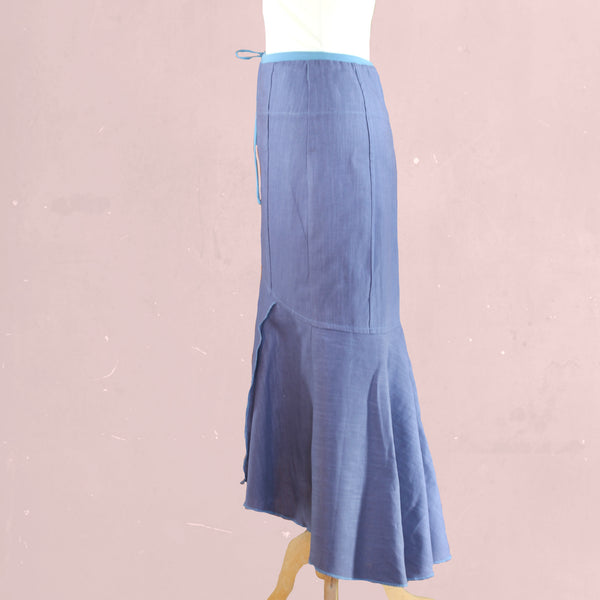 linnen rok in zandloperlijn met asymmetrische zoom / linen maxi skirt in hour glass line