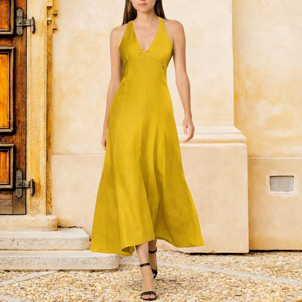 Lange Marlene jurk in linnen-katoen mix/  Maxi Marlene dress in linen-cotton mix