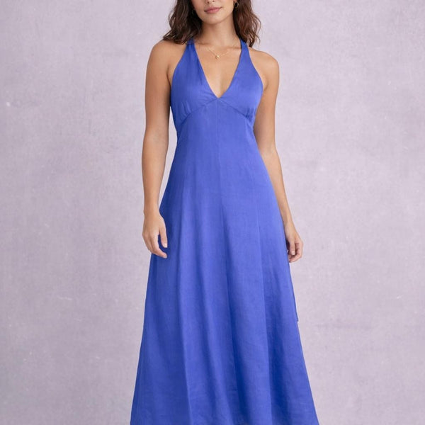 Lange Marlene jurk in linnen-katoen mix/  Maxi Marlene dress in linen-cotton mix